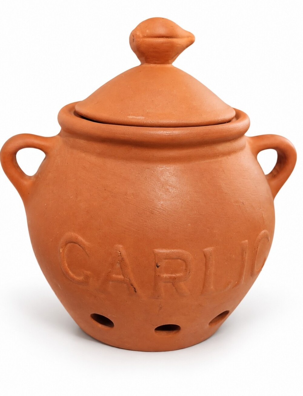 Vintage Terracotta Garlic Keeper with Lid